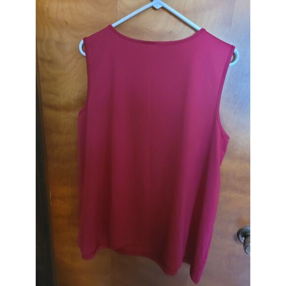 Catherines Tank Top Red Shimmer Stretch Size 1X 18 / 20 W - Picture 3 of 3